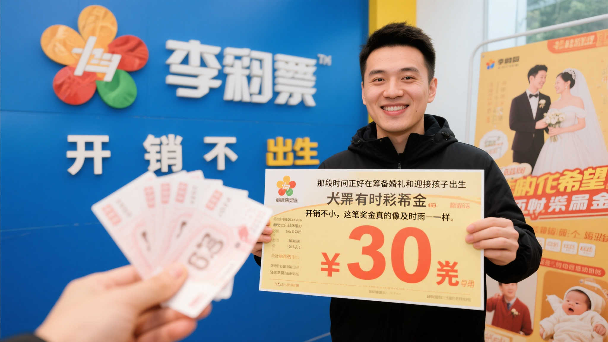 90后公务员喜中福彩60万，婚育添丁好运不断