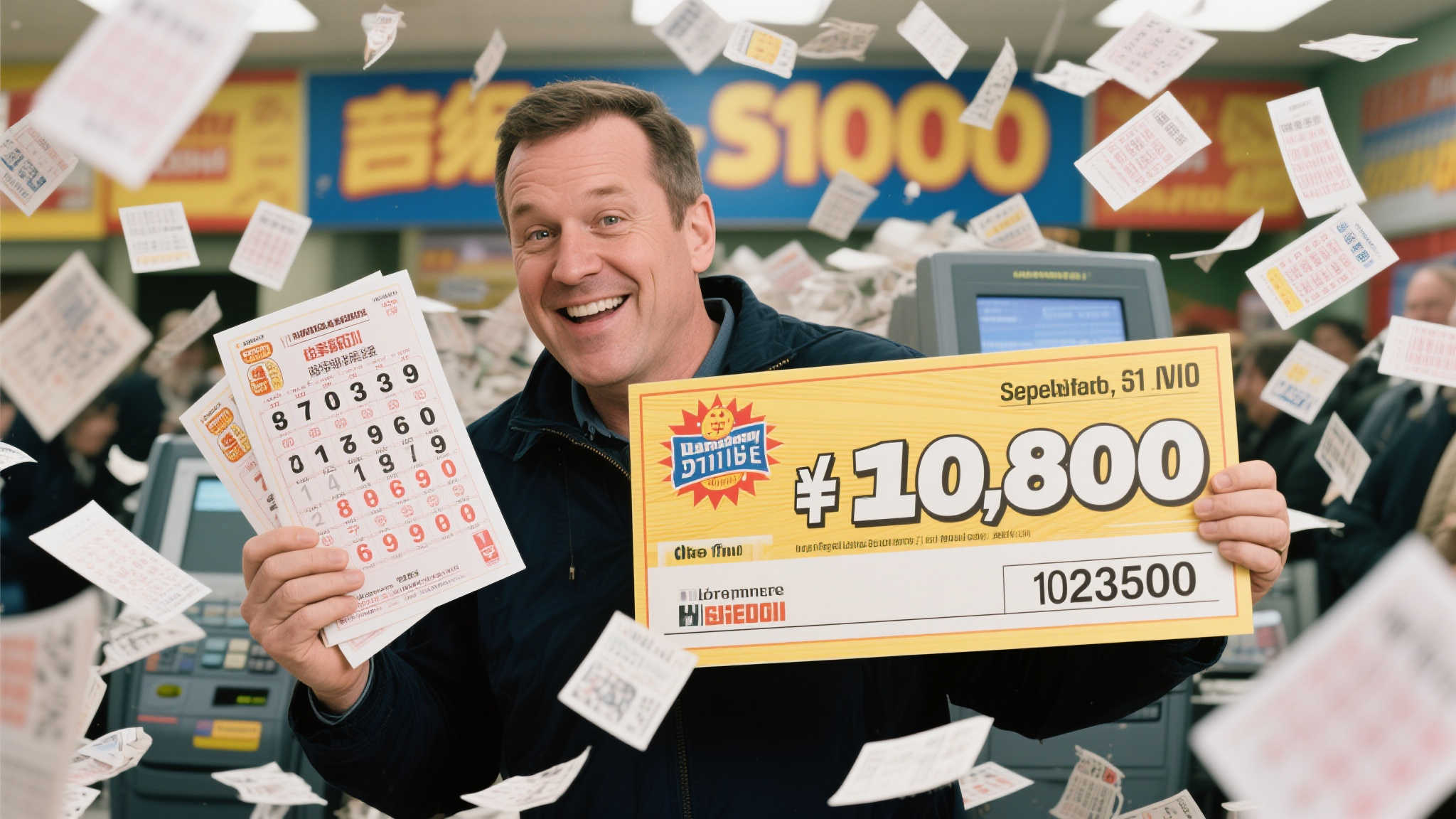 男子初次购彩大乐透即中千万巨奖，号码竟来自彩站废票