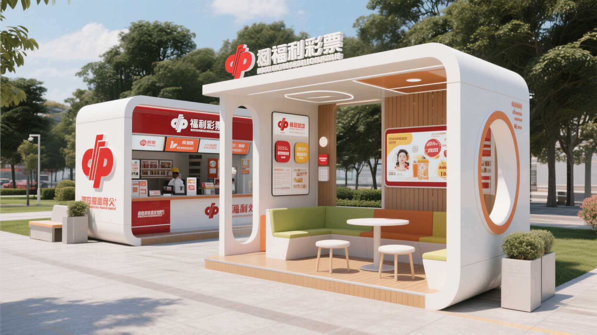 与传统意义上的公共休息区不同，福利彩票建