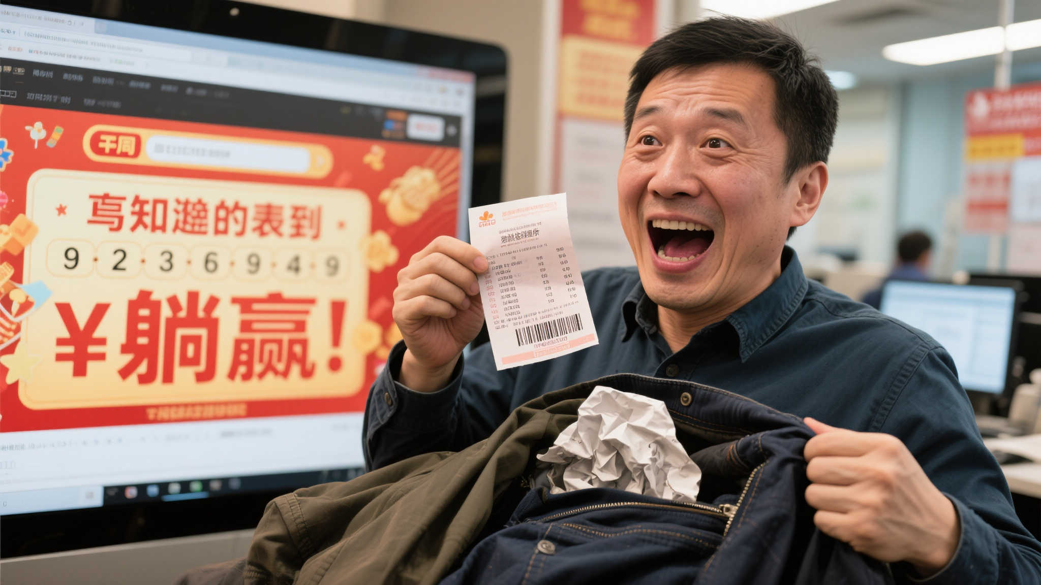 男子机选双色球喜中41万 竟一周后才发现彩票
