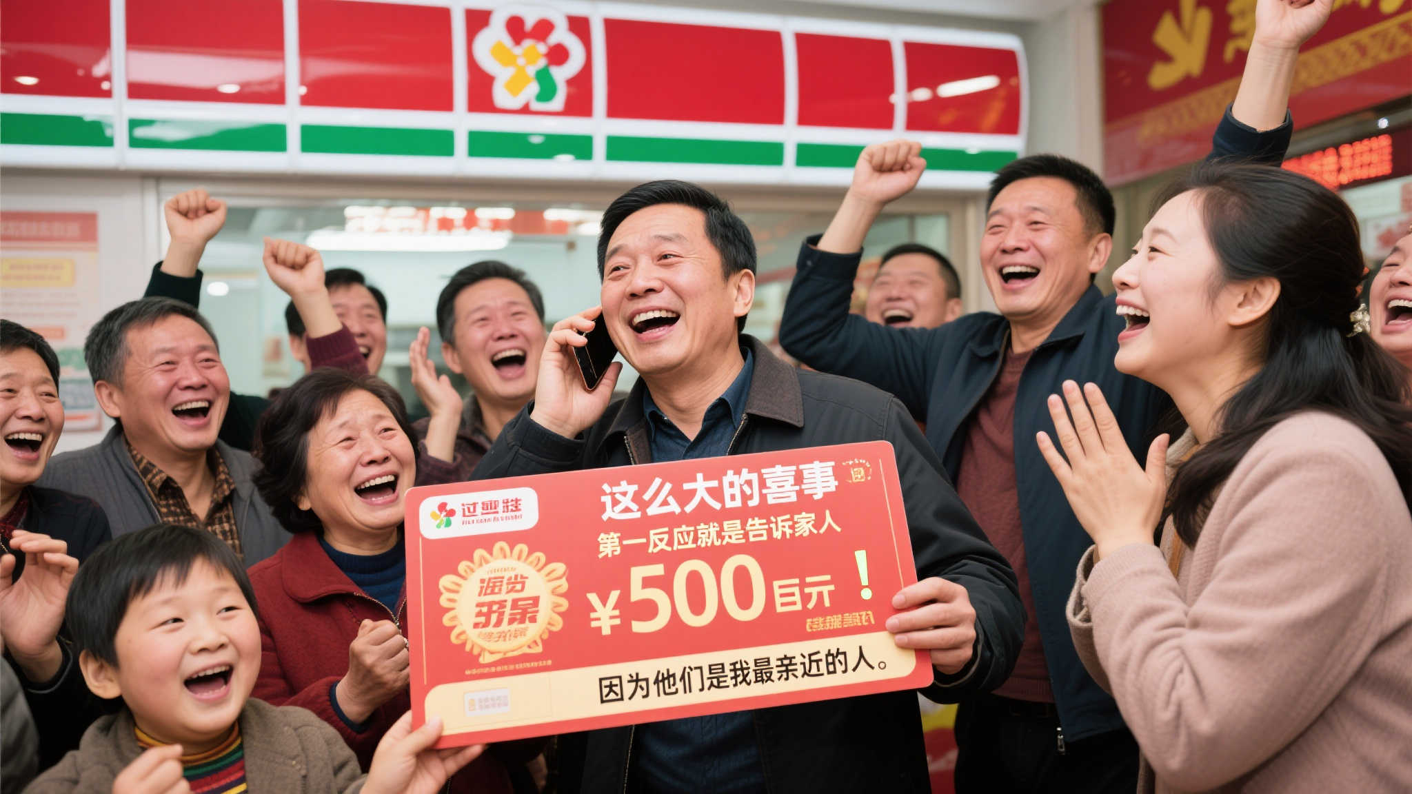 彩民喜中福彩80万当场呆若木鸡，第一时间与家人分享喜讯