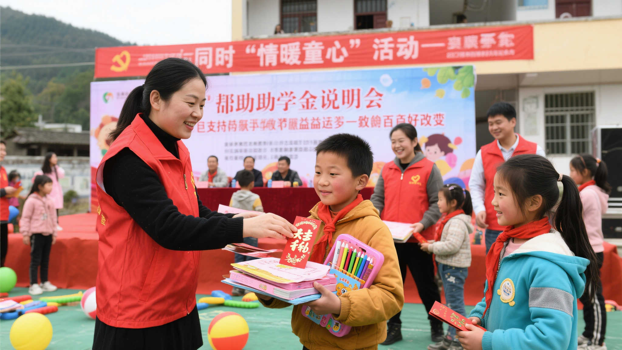 同时，“情暖童心”活动决不是简单送文具玩